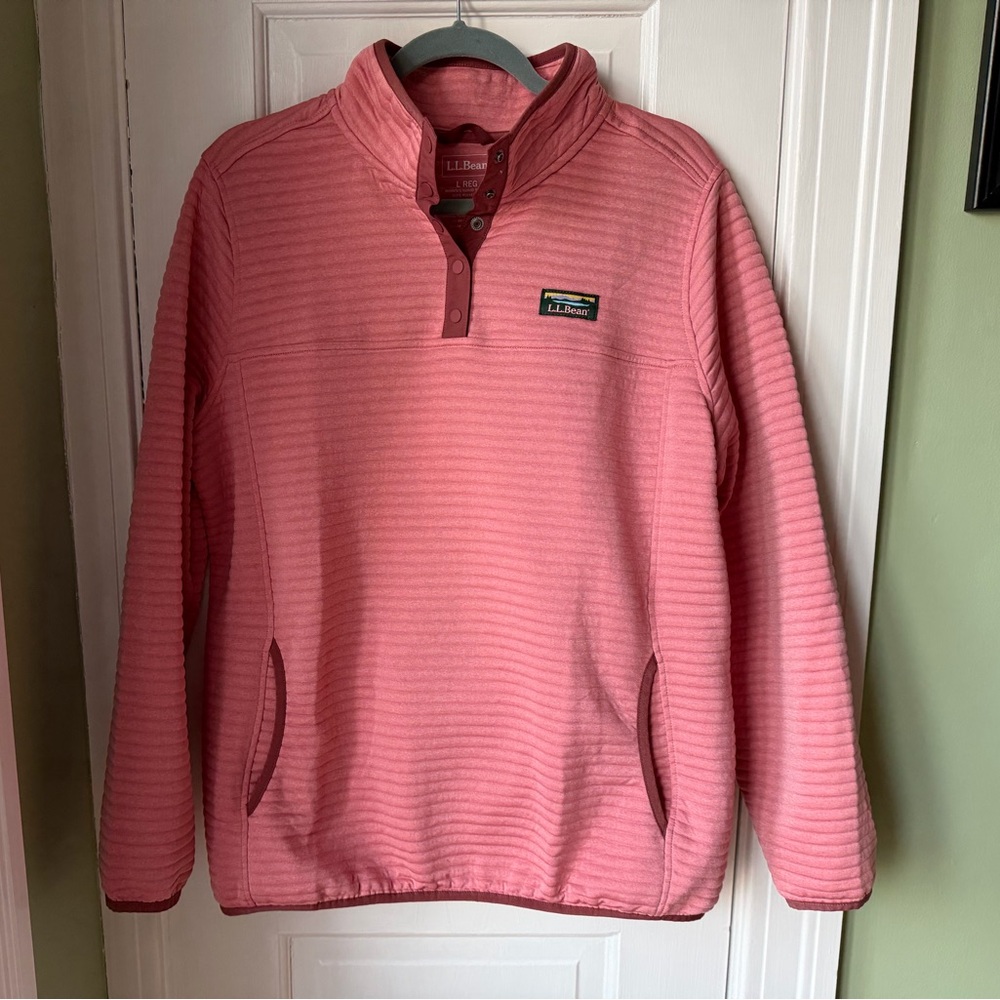 L.L. Bean Pink Striped Sweatshirt
